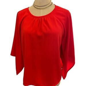 GIANNI BINI Red Flowy Top Shirt size XS Tomato Girl Summer